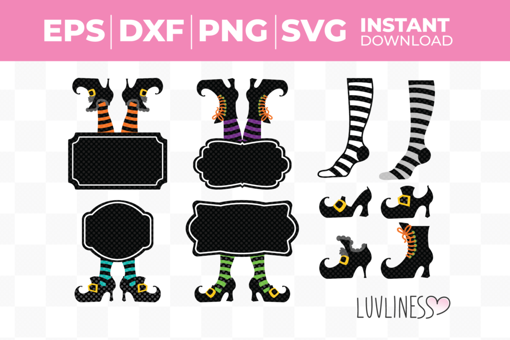 Vector Witch Feet, Witch Shoes, Clip Art Bundle