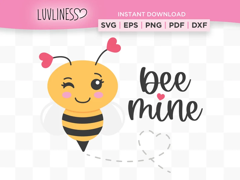 Bumble Bee SVG - Valentine's Day Bumble Bee SVG