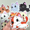 Playful Cat Stickers, Cat Stickers, Vinyl Cat Stickers, Waterproof Vinyl Stickers