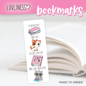 I Love Books and I Love Cats Bookmark, Cats on Bookmark, Cat Bookmark