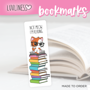 Not Meow, I'm Reading, Cat Bookmark - Ginger & White Cat