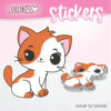 Ginger & White Cat Sitting Pretty Sticker