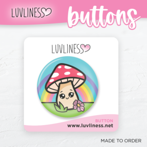 Mushroom Rainbow Button