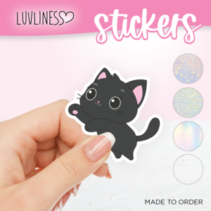 Vinyl Sticker, Cat Sticker, Black Cat Sticker, Waterproof Sticker