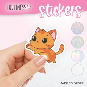 Sticker, Ginger Cat Sticker, Waterproof Sticker