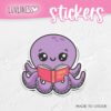 Octopus Reading a Book Sticker