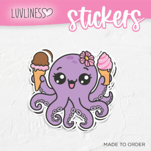 Octopus with Treats Sticker