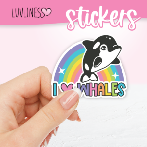 I Love Whales Sticker, Orca Whale Sticker