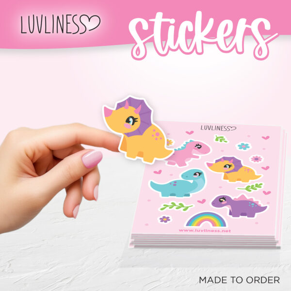 Girl Dinosaur Sticker Sheet