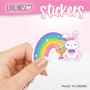 Easter Bunny Sticker, Girl Easter Bunny