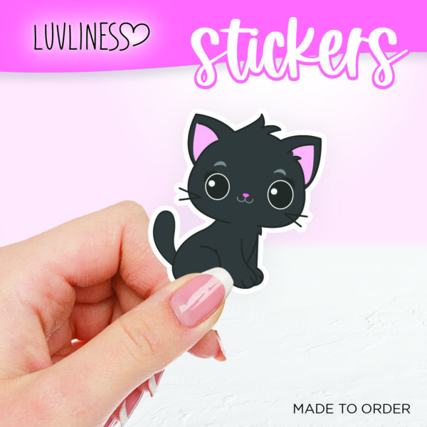 Luvliness Cat Sticker Sitting Pretty - Black Cat