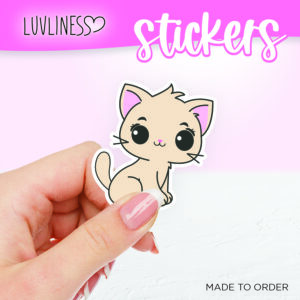 Luvliness Cat Sticker Sitting Pretty - Golden Cat