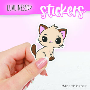 Luvliness Cat Sticker Sitting Pretty - Siamese Cat