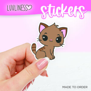 Luvliness Cat Sticker Sitting Pretty - Tabby Cat