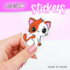 Luvliness Cat Sticker Sitting Pretty - Ginger & White