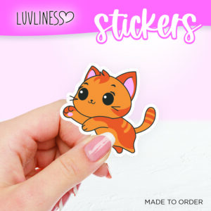 Playful Cat Sticker - Ginger Cat