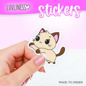 Playful Cat Sticker - Siamese Cat