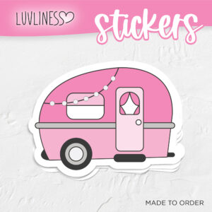 Pink Travel Trailer Sticker - RV Sticker - Camping Sticker