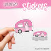 Pink Travel Trailer Sticker - RV Sticker - Camping Sticker