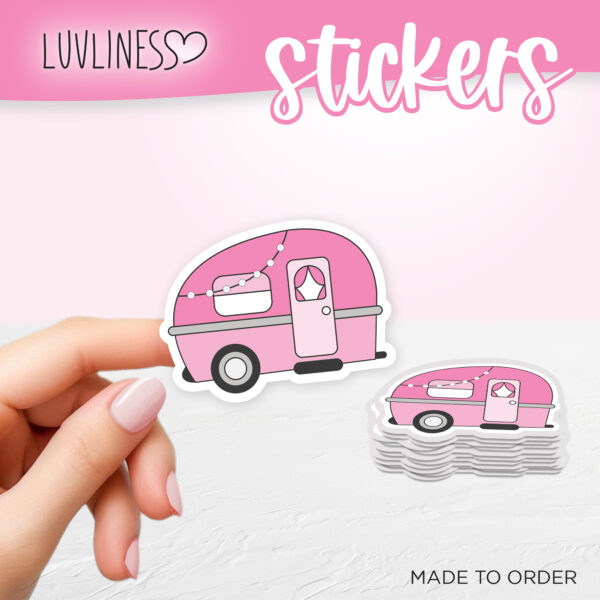 Pink Travel Trailer Sticker - RV Sticker - Camping Sticker