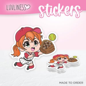 Softball Girl, Red head, Red Jersey